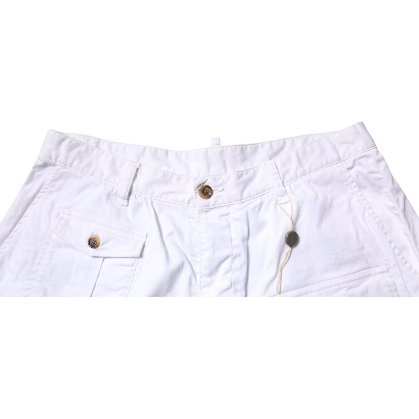 Dsquared² White Cargo Denim Mid Waist Casual Bermuda Shorts PAN76083-48
