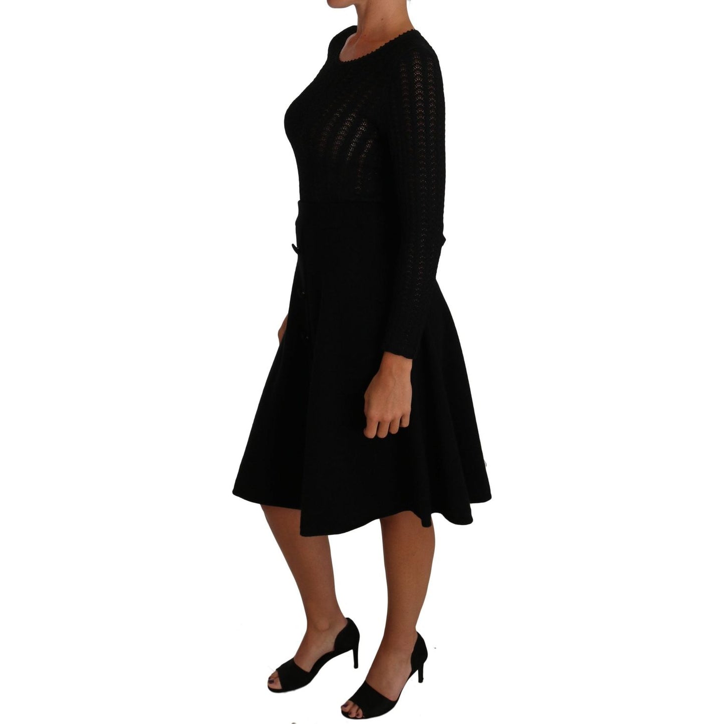 Dolce & Gabbana Elegant Black Knitted Sheath Dress Dolce & Gabbana Black