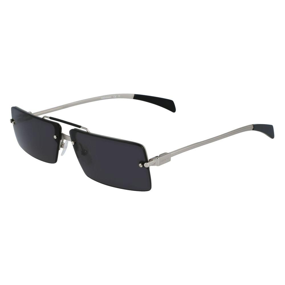 Ferragamo Gray Metal Sunglasses