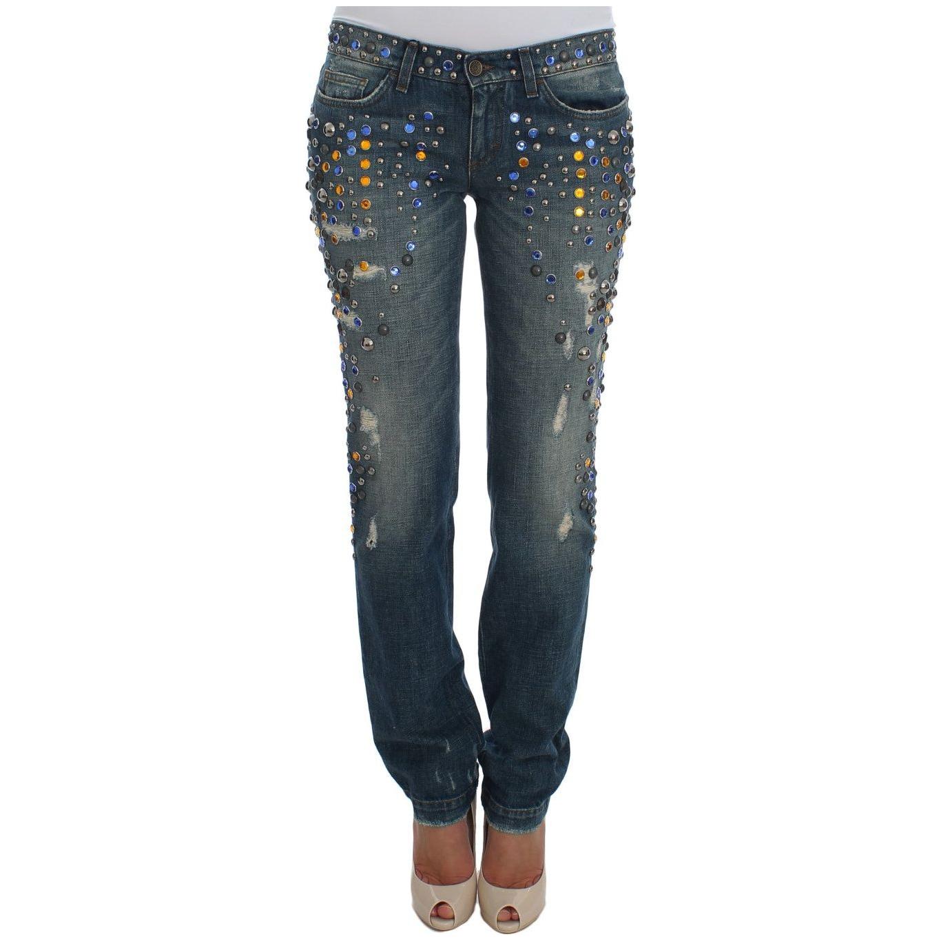 Dolce & Gabbana Enchanted Sicily Crystal Embellished Jeans Dolce & Gabbana Dark Slate Gray