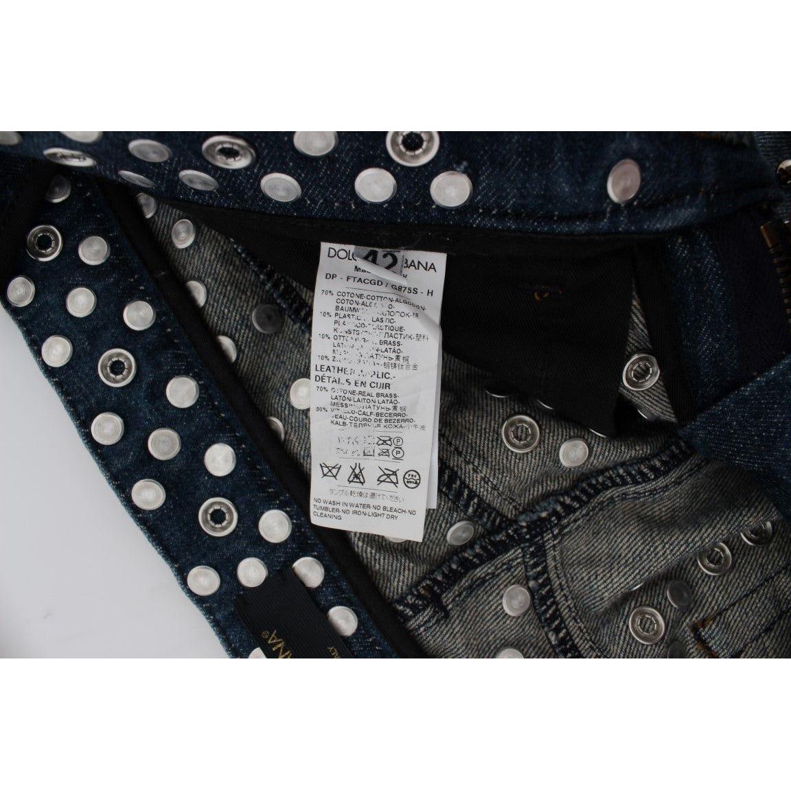 Dolce & Gabbana Enchanted Sicily Crystal Embellished Jeans Dolce & Gabbana Gray