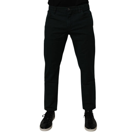 Dolce & Gabbana Dark Green Cotton Loose Men Denim Jeans
