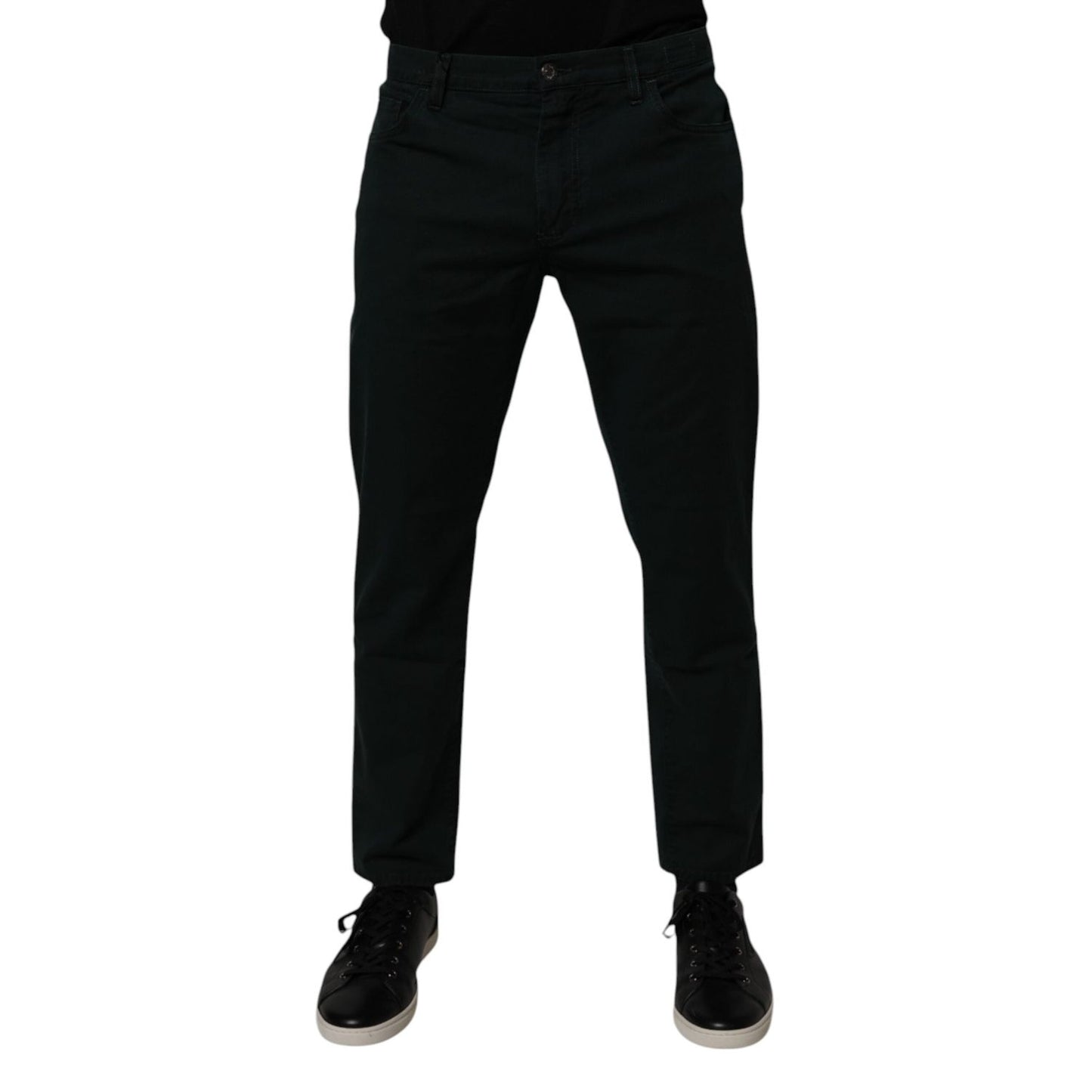 Dolce & Gabbana Dark Green Cotton Loose Men Denim Jeans PAN75209-48