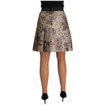Dolce & Gabbana A-Line Mini Floral Print Jaquard Skirt SKI1148-42
