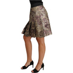 Dolce & Gabbana A-Line Mini Floral Print Jaquard Skirt SKI1148-42