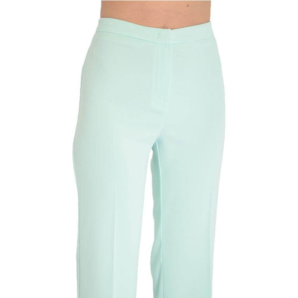 PINKO Light Blue Polyester Women's Pants, tailored fit with precision darts, perfect for modern fashionistas seeking style and comfort.