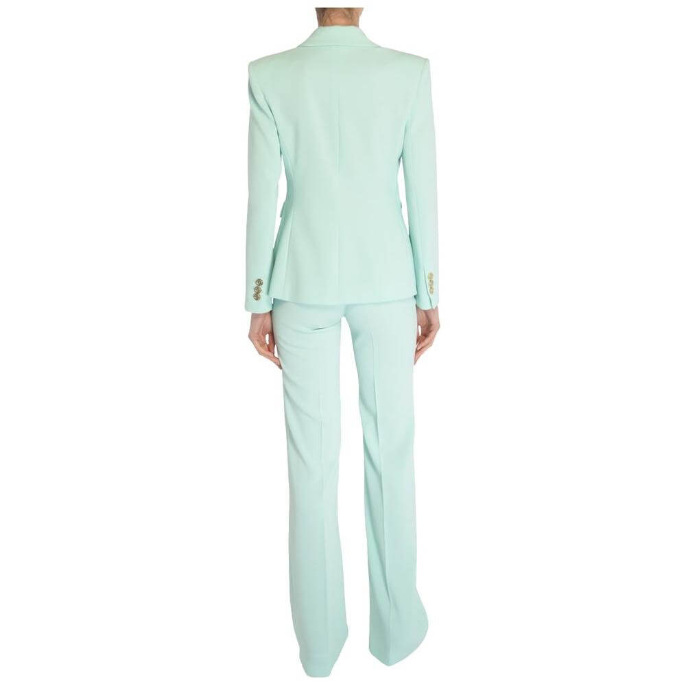Back view of PINKO Light Blue Polyester Women's Pants with tailored fit and chic silhouette for modern fashion