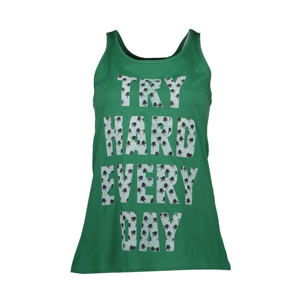Silvian Heach Green Cotton Women Tank Top Silvian Heach Sea Green