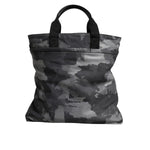 Dolce & Gabbana Black Camouflage Shoulder Strap Logo Plaque Bag
