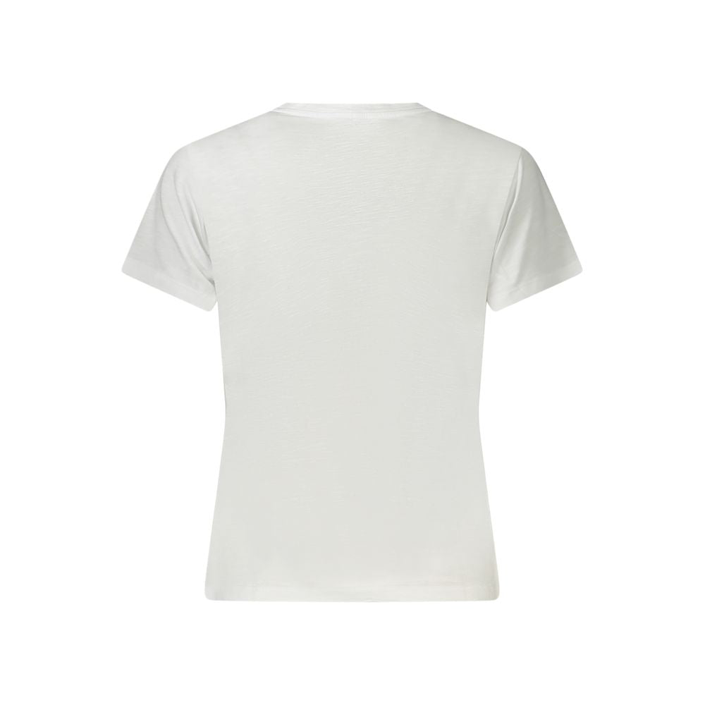 Guess Jeans White Cotton Women T-Shirt Guess Jeans Light Gray