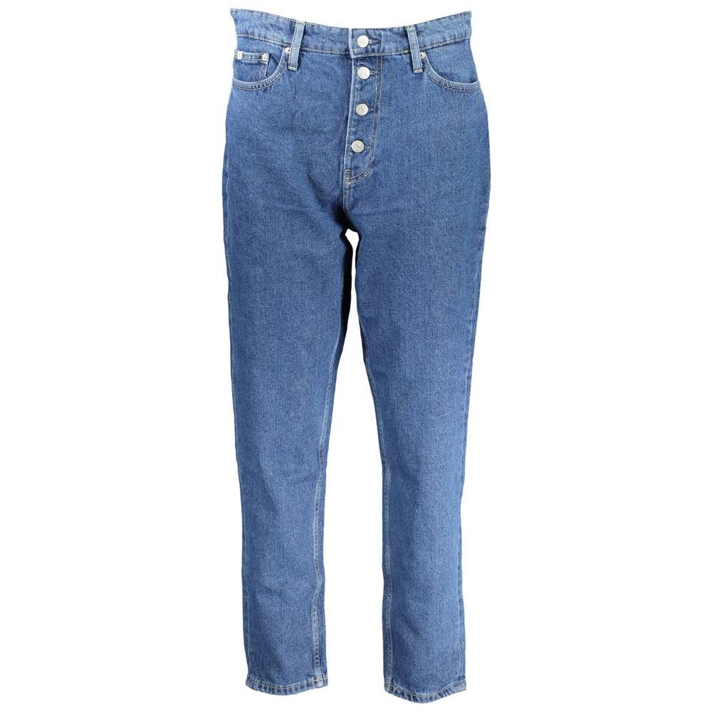 Calvin Klein Blue Cotton Women Jeans Calvin Klein Slate Gray