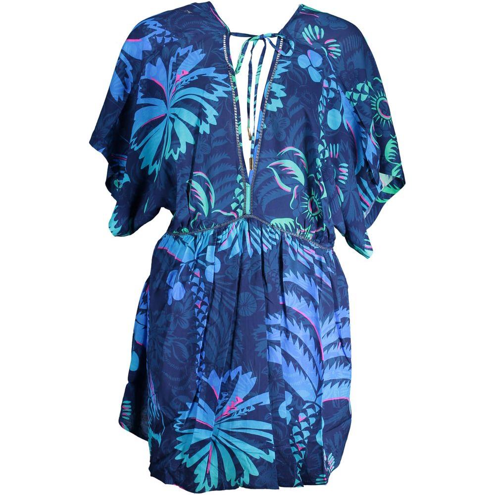Desigual Blue Viscose Women Dress Desigual Dark Slate Blue
