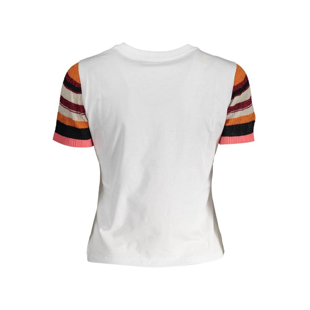Desigual White Cotton Women T-Shirt Desigual Light Gray