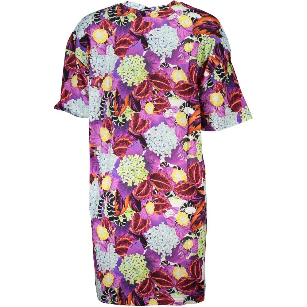Cavalli Class Purple Cotton Dress Cavalli Class Rosy Brown