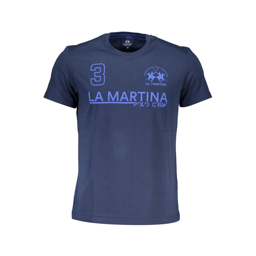 La Martina Blue Cotton Men T-Shirt
