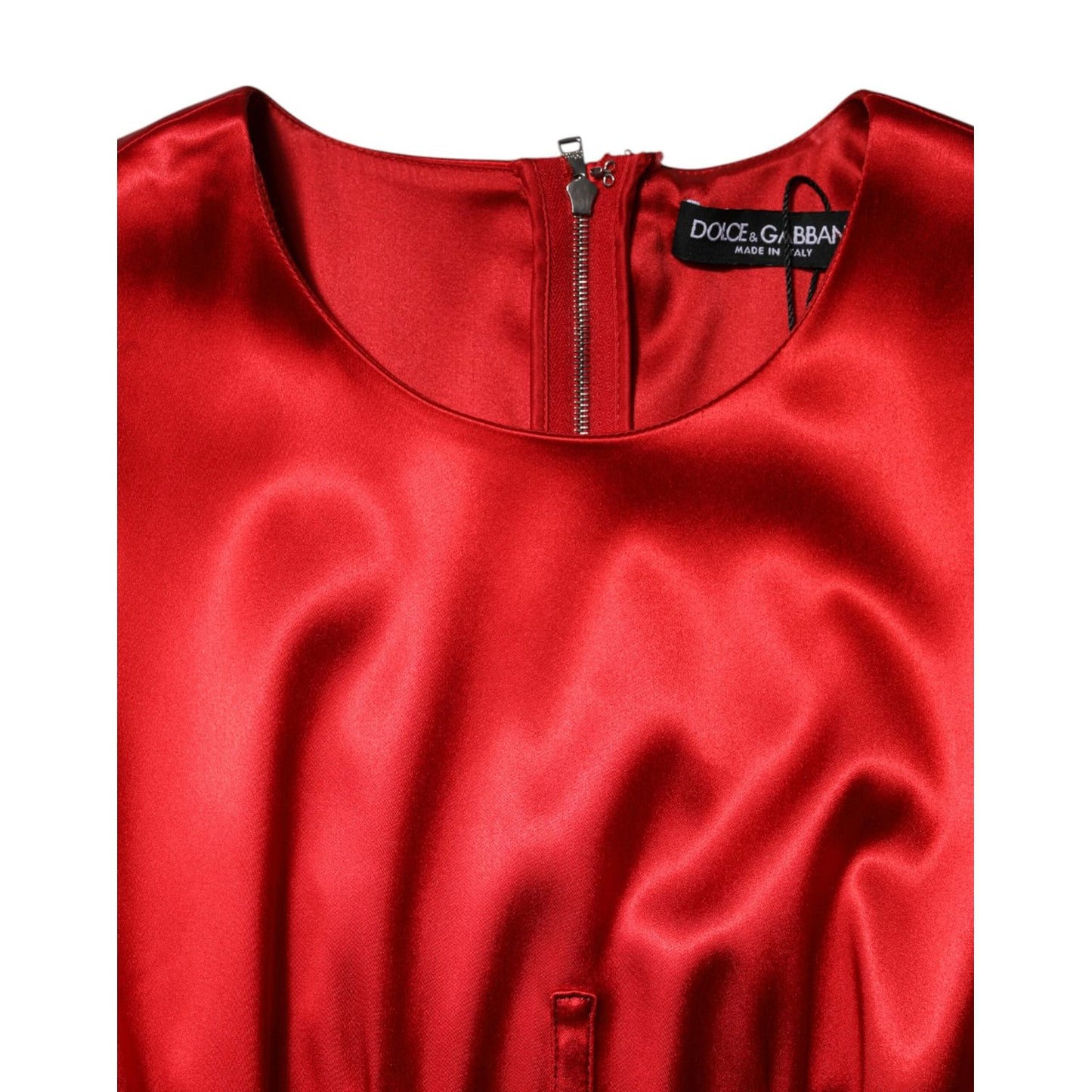 Dolce & Gabbana Red Acetate Sleeveless Sheath Midi Dress DR81727-40