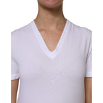 Dolce & Gabbana White Cotton Short Sleeves V-Neck Top T-shirt TSH87389-40