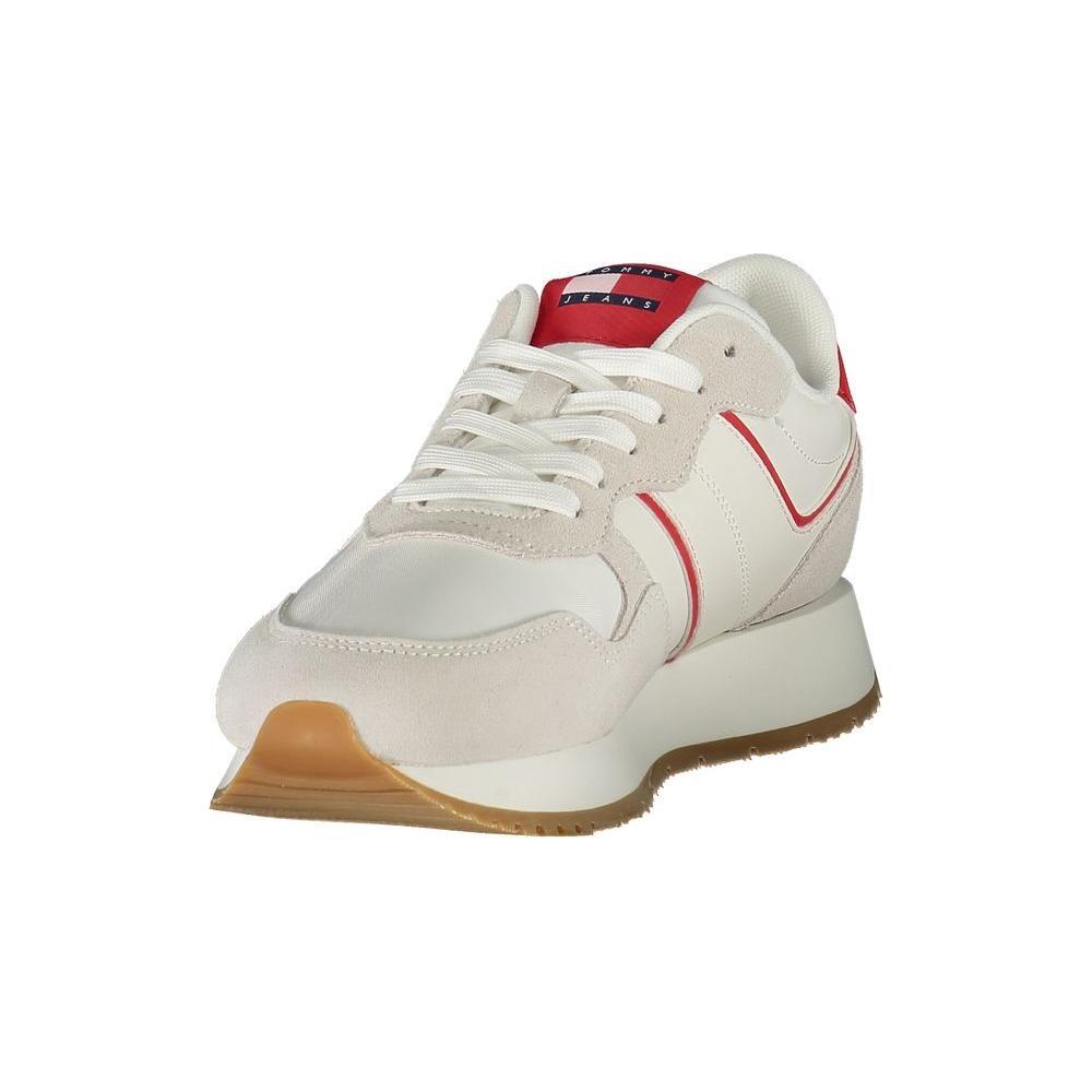 Tommy Hilfiger Red Leather Women Sneaker TO-36745-EU36/US6