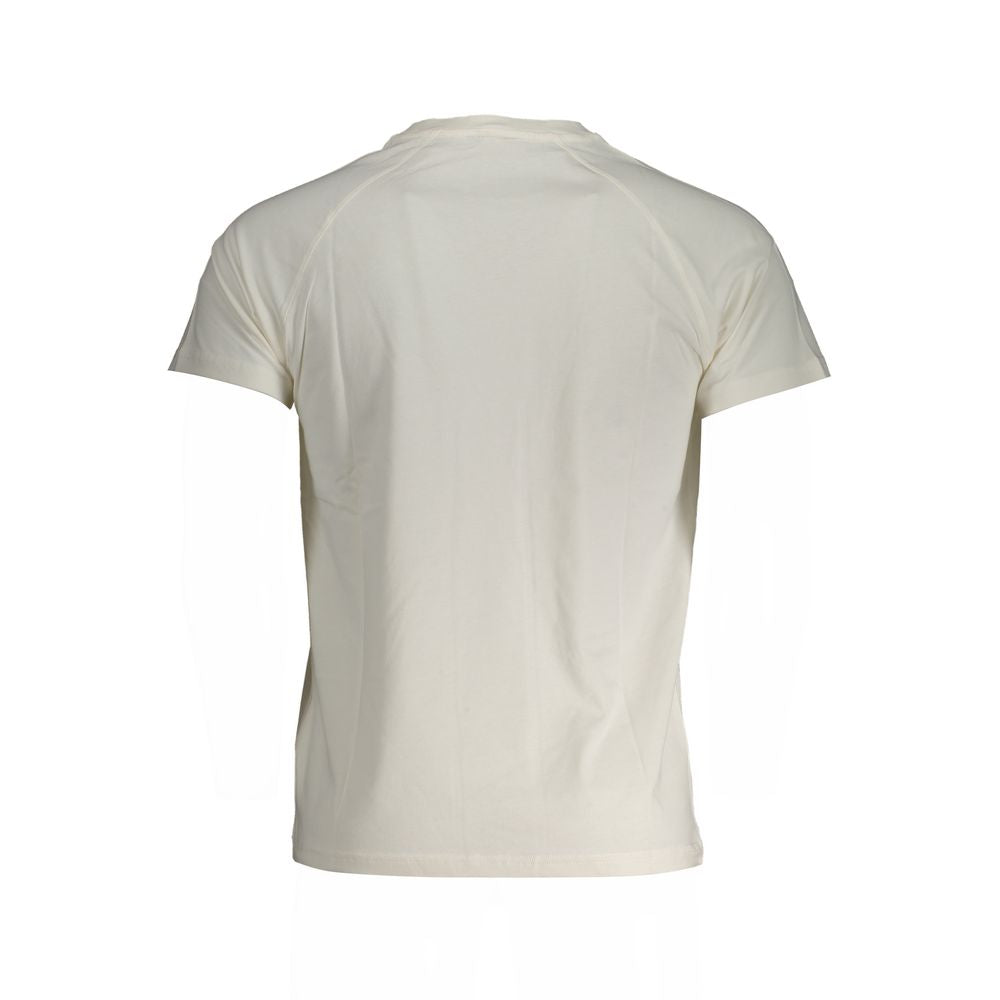 K-WAY White Cotton T-Shirt with short sleeves, crew neck, and logo application, back view