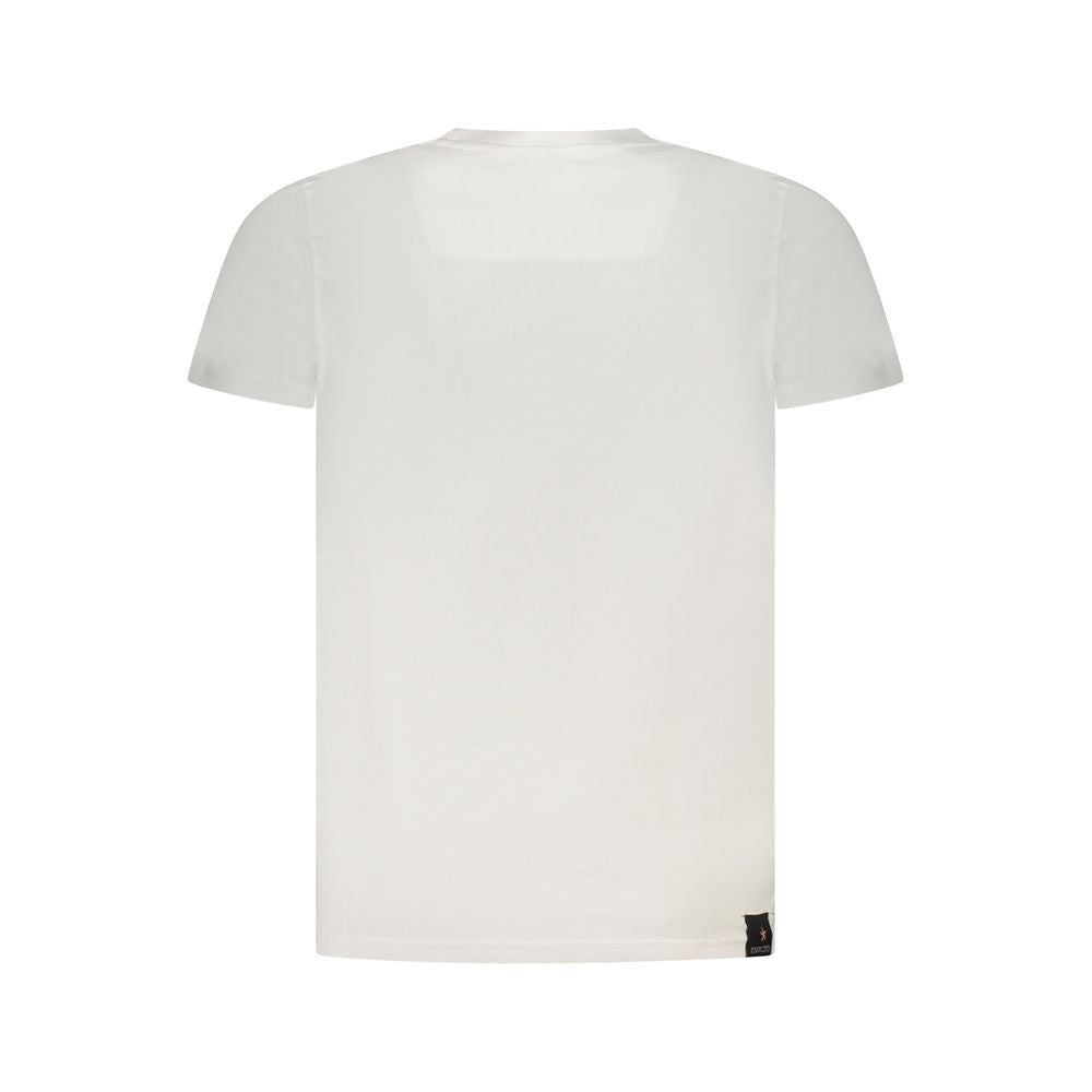 Back view of Accademia Militare White Cotton T-Shirt with crew neck and printed logo