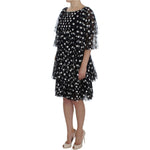 Dolce & Gabbana Black White Polka Dotted Ruffled Dress NOC10160-1