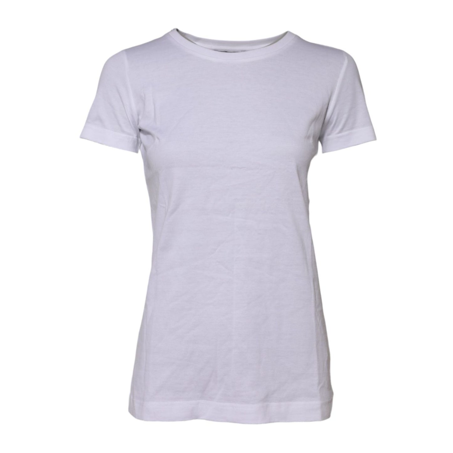 Dolce & Gabbana White Cotton Short Sleeves Round Neck T-shirt