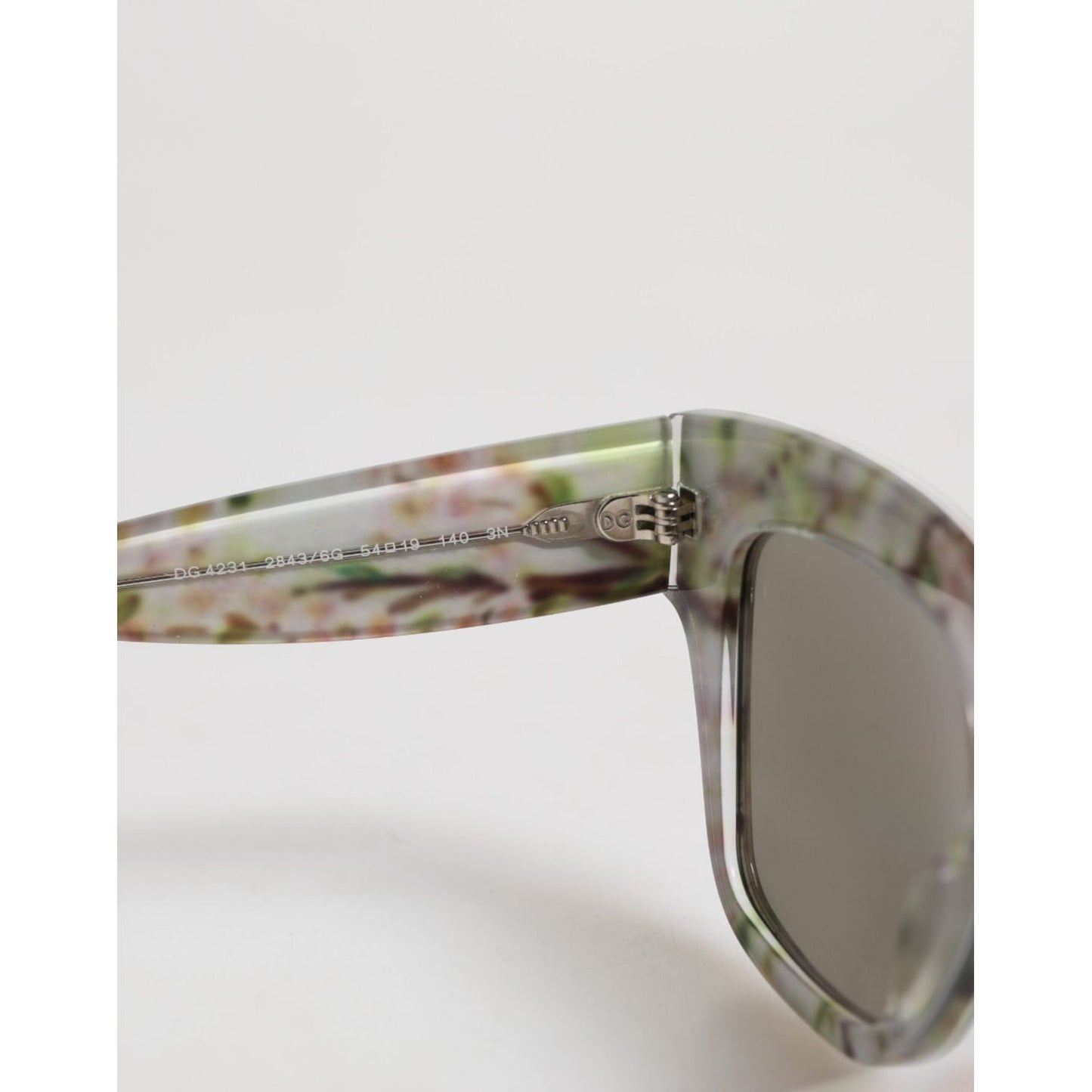 Dolce & Gabbana White DG4231F Floral Acetate Rectangle Shades Sunglasses