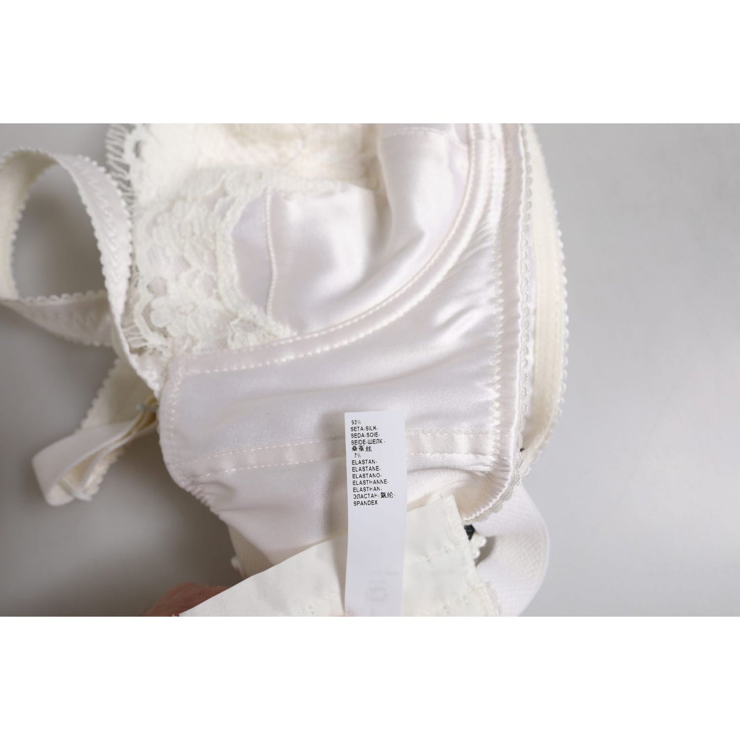 Dolce & Gabbana White Silk Underwired Balconette Bra Underwear BIK1412-1