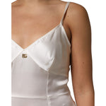 Dolce & Gabbana White DG Logo Full Slip Silk Dress Sleepwear DR81791-46