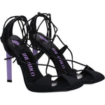 The Attico Black Fabric Stiletto Heels Sandals
