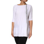 PINK MEMORIES White Cotton Short Sleeves Round Neck Blouse Top TSH90639-40