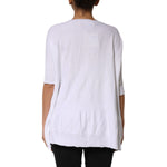 PINK MEMORIES White Cotton Short Sleeves Round Neck Blouse Top TSH90639-40