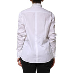 Dolce & Gabbana White Crystal Embellished Collared Shirt Top TSH90653-42