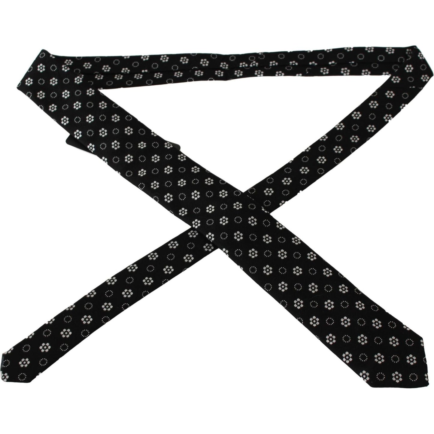 Dolce & Gabbana Black 100% Silk Floral Print Print Classic Tie Necktie