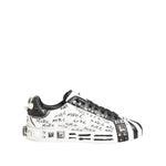 Dolce & Gabbana White Studded Printed Low Top Sneakers Shoes MV7824-42