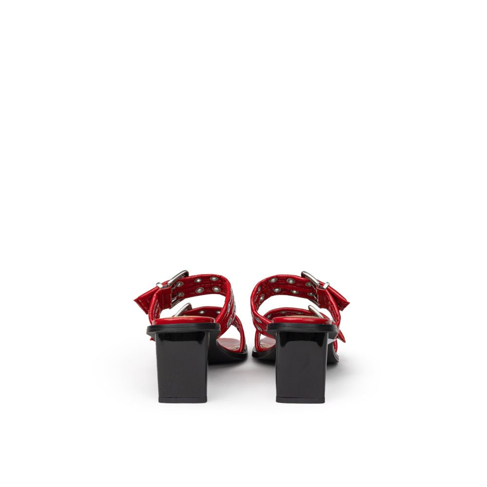 Ganni Red Leather Sandal GA-9998665-EU40/US10