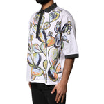 Dolce & Gabbana White Sketch Print Oversized Mens Polo T-shirt TSH91259-48