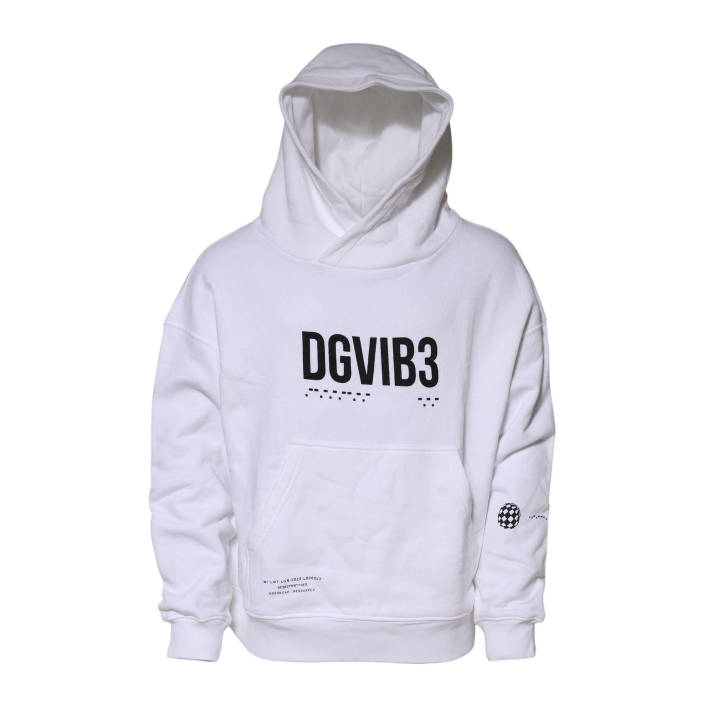 Dolce & Gabbana White DG Vib3 Hooded Men Sweatshirt Sweater TSH90753-48