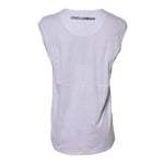 Dolce & Gabbana White Cotton Sleeveless Printed Tank T-shirt TSH90620-36