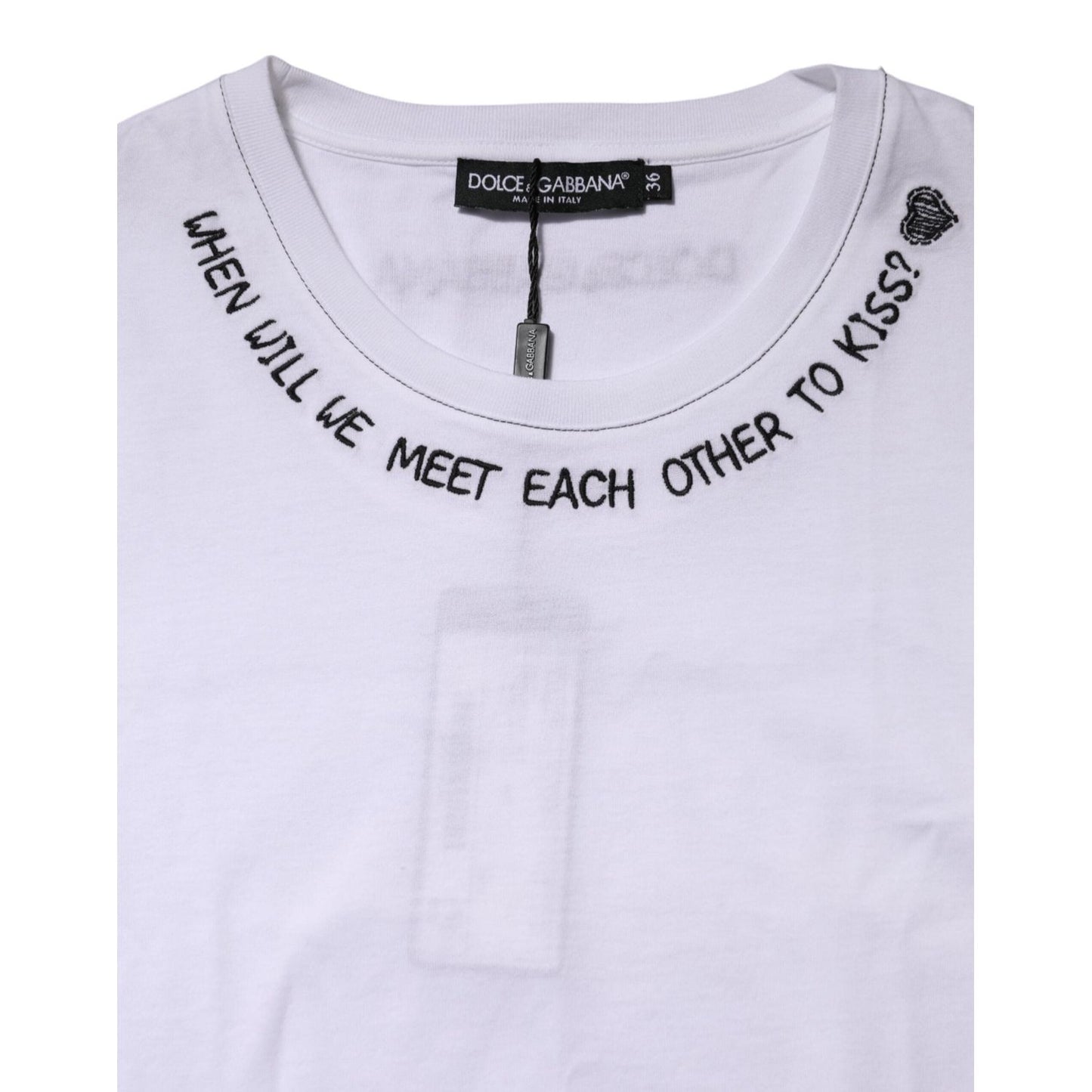 Dolce & Gabbana White Cotton Sleeveless Printed Tank T-shirt TSH90620-36