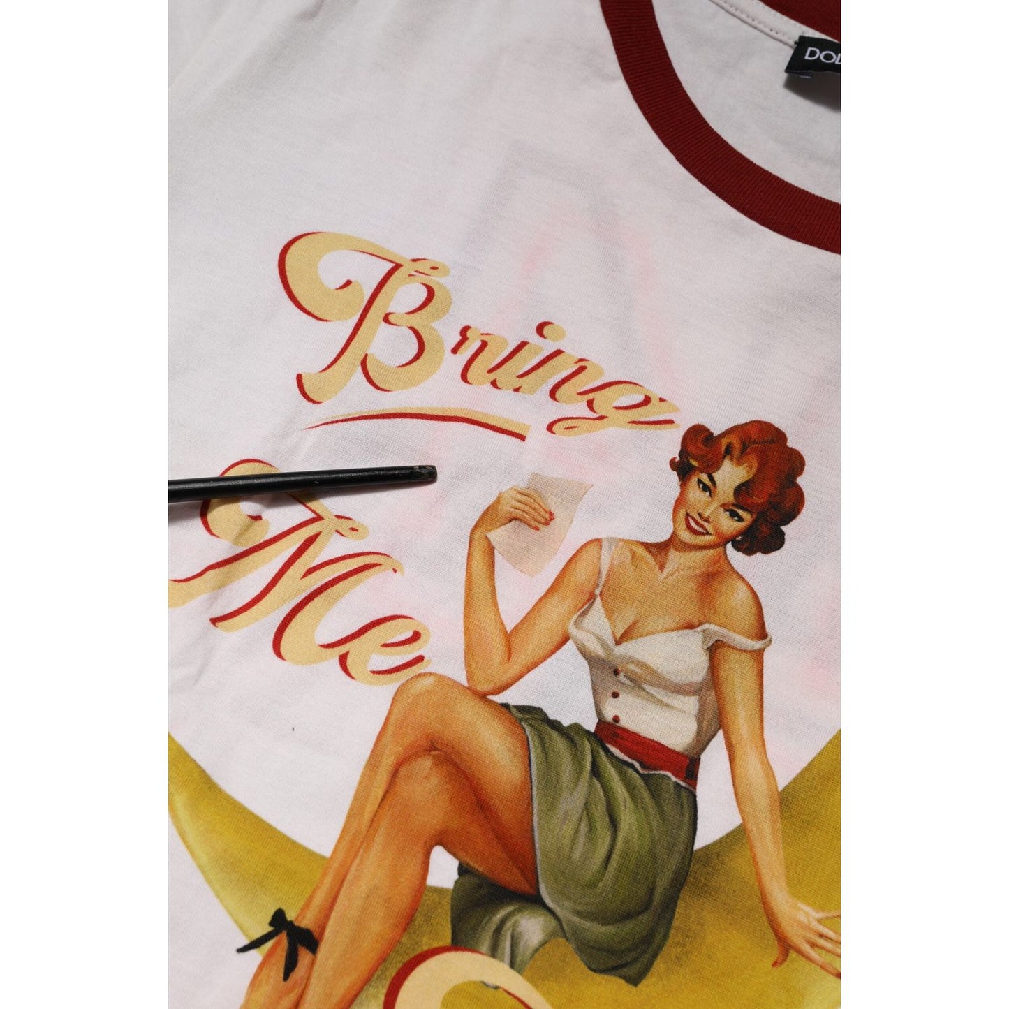 Dolce & Gabbana White Bring Me To The Moon Pin Up T-shirt Top TSH90675-42