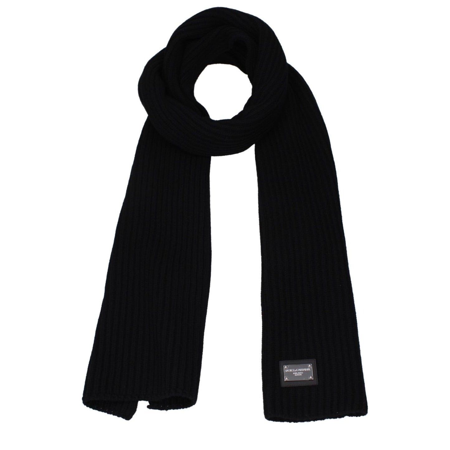 Dolce & Gabbana Black Wool Scarves DO14887501562121BT
