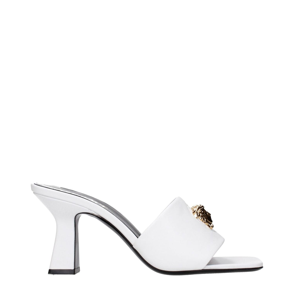 Versace White Leather Stiletto Heels Sandals VE-15234348843273-EU37/US7