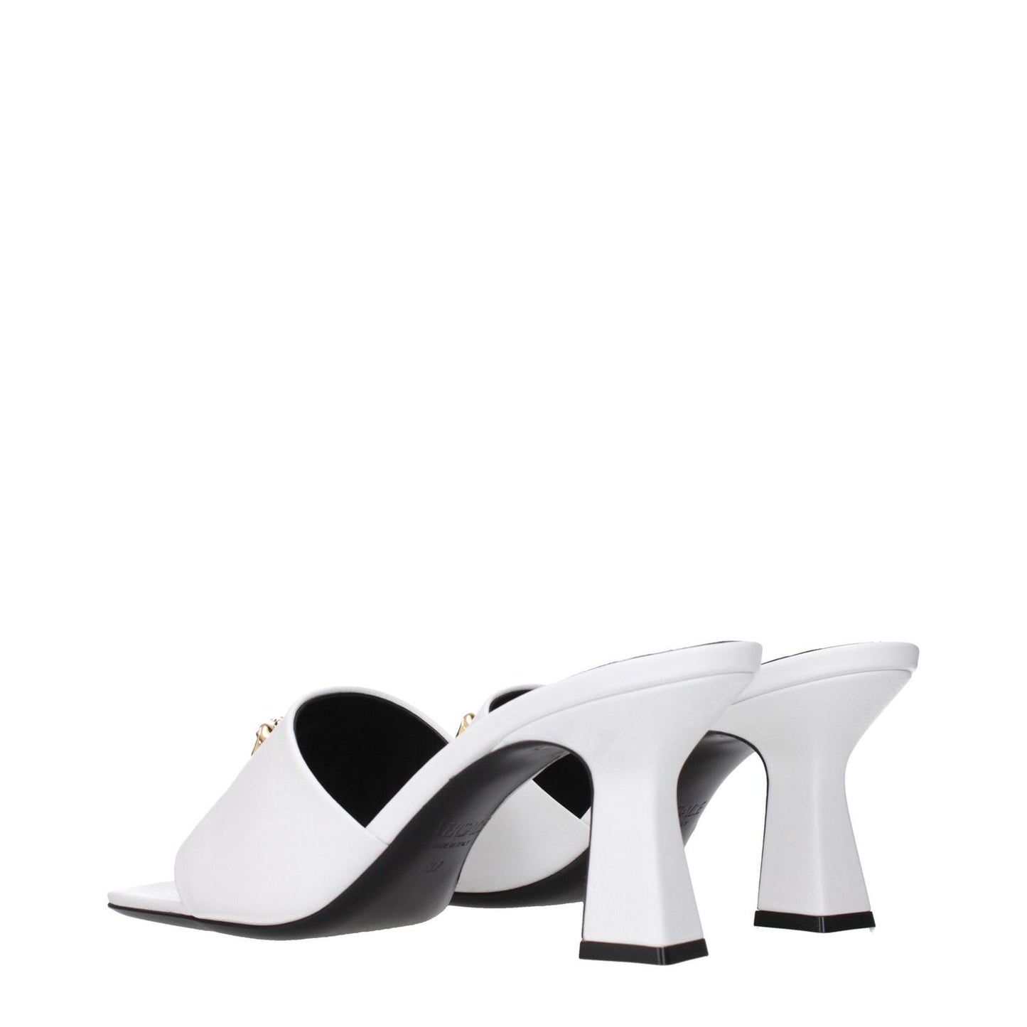 Versace White Leather Stiletto Heels Sandals VE-15234348843273-EU37/US7