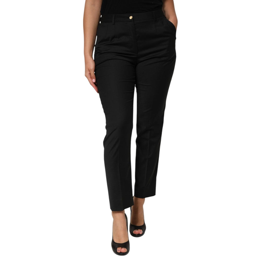 Dolce & Gabbana Black Polyester Tapered Women Trouser Pants PAN76683-44