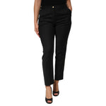 Dolce & Gabbana Black Polyester Tapered Women Trouser Pants PAN76683-44