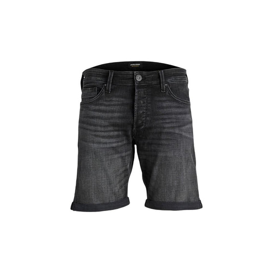 Jack Jones Black Cotton Bermuda Shorts