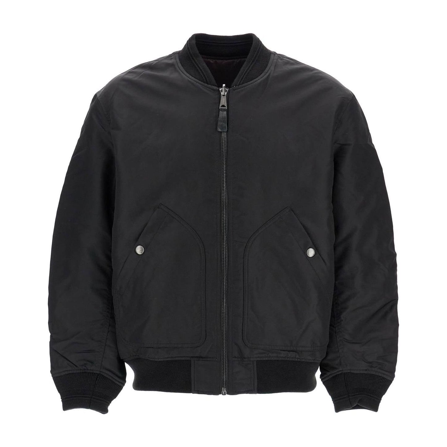 Diesel classic black nylon bomber jacket with zip and side pockets