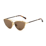 Belstaff Gold Acetate Frames, handcrafted with premium Mazzucelli and Japanese acetate, featuring brown lenses and high-grade finishes.