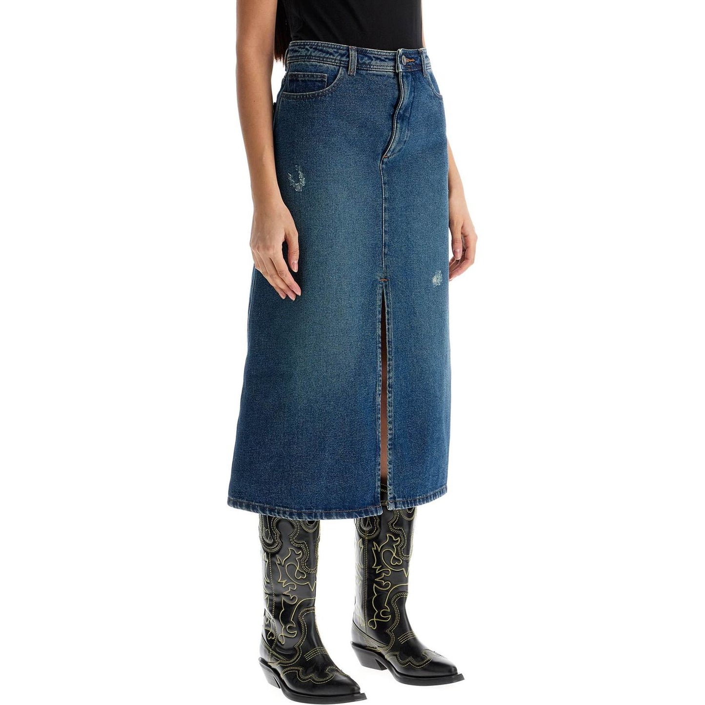 A.P.C. 'georgia denim midi skirt in